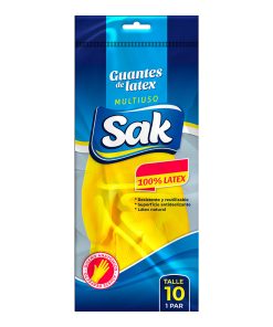 Guante Doméstico Sak Azúl y Amarillo Talle XL/10 x PAR (disp x 12)