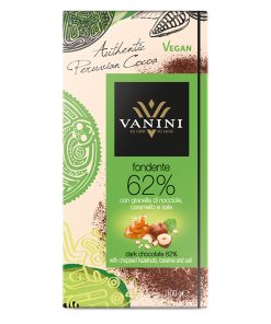 Chocolate Vanini 62% con avellanas, caramelo y sal 100g